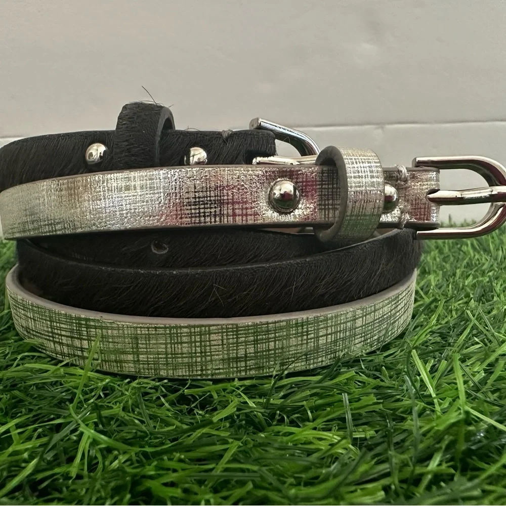 Ann Taylor Genuine Leather Bundle of Silver and Black Belt Size Large - Picture 12 of 14